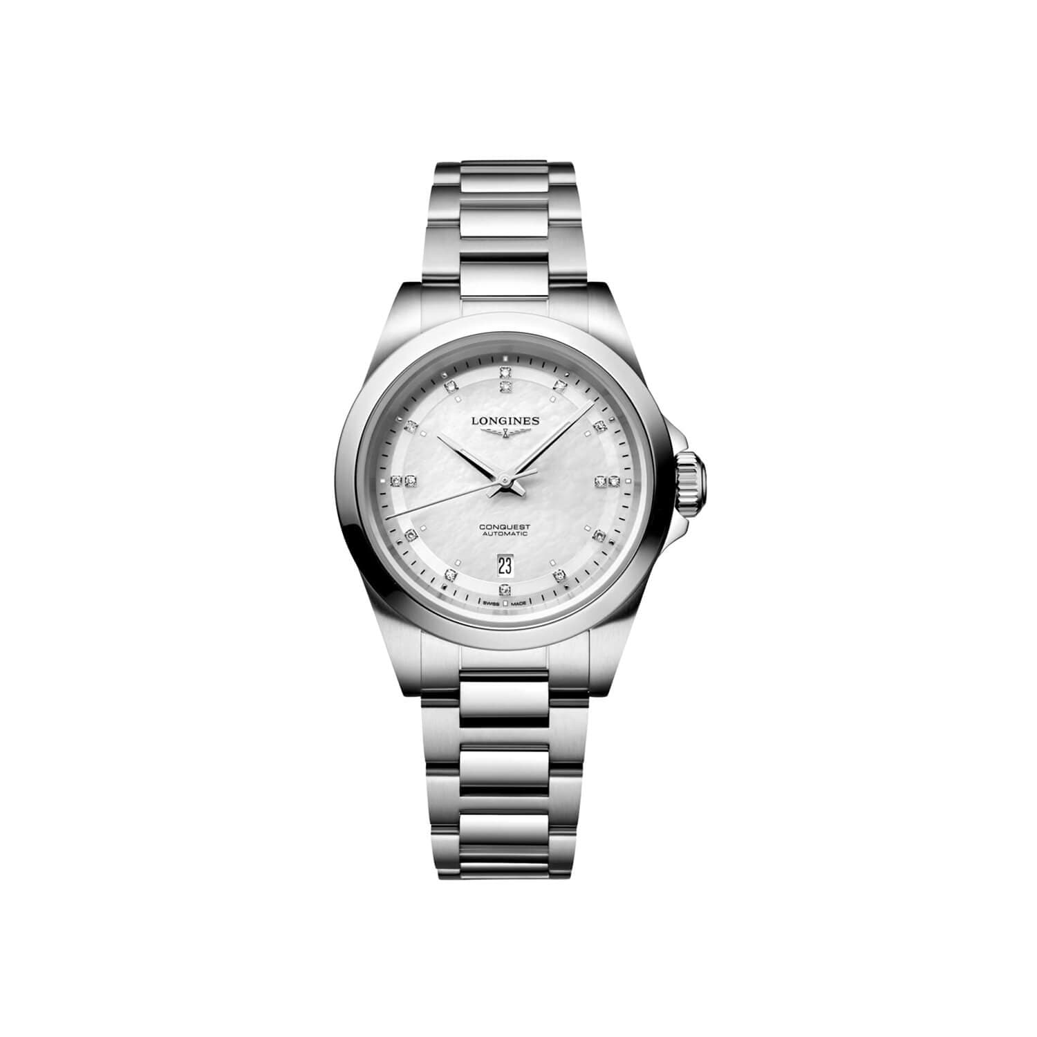Montre Longines Conquest 30mm L3.320.4.87.6 - Acier - Diamant/Nacre
