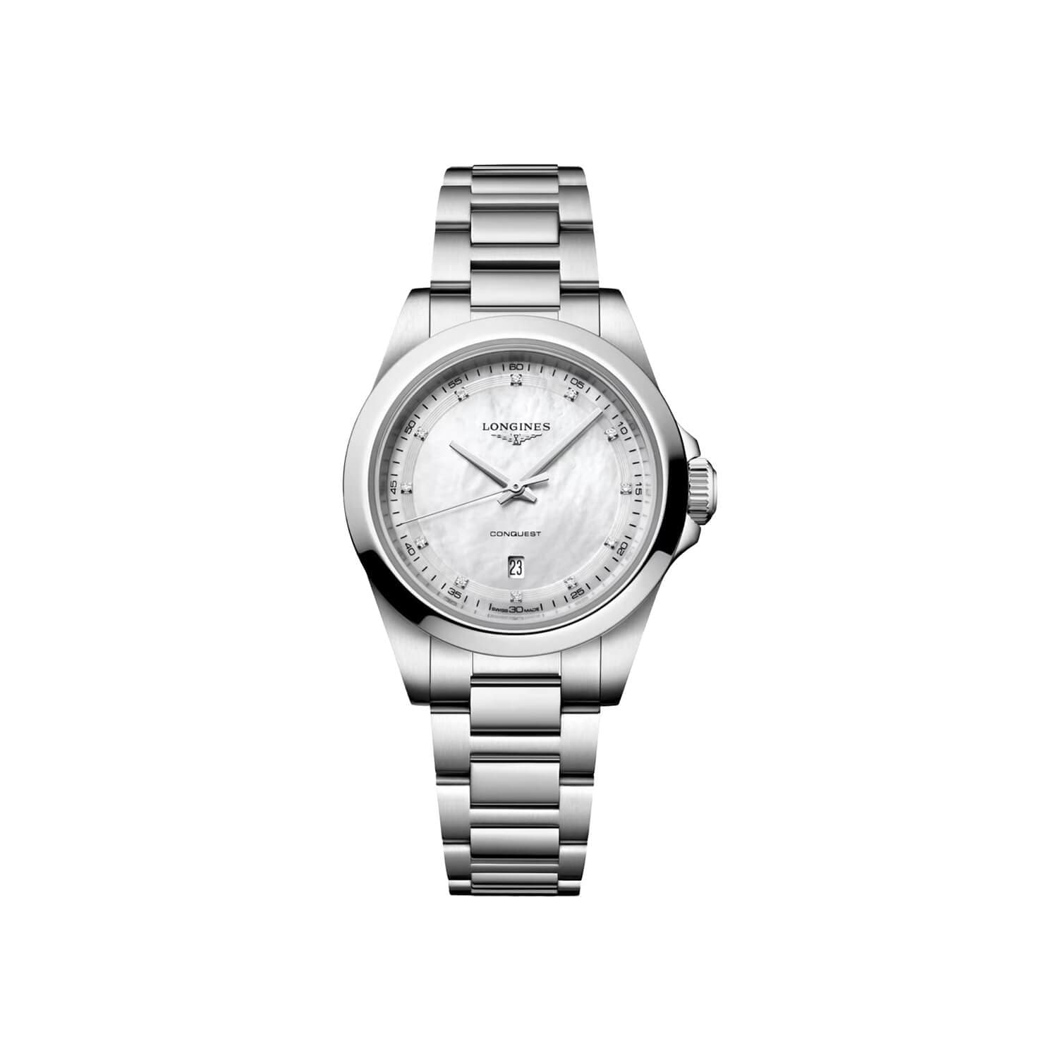 Montre Longines Conquest Quartz 30mm L3.350.4.87.6 - Acier - Diamant/Nacre