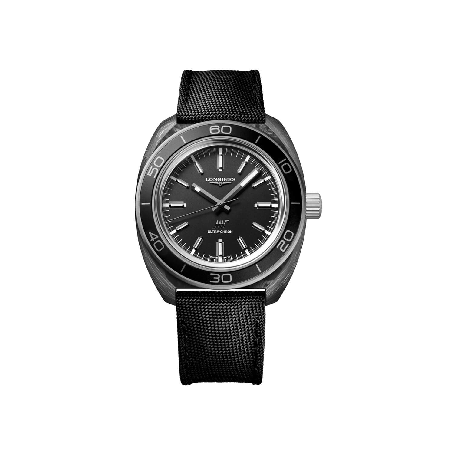 Montre Longines Ultra-Chron Carbon L2.839.4.52.2 - Carbone/Titane